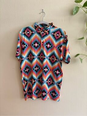Haven Men’s Golf Shirt, Multicolor, Geometric
